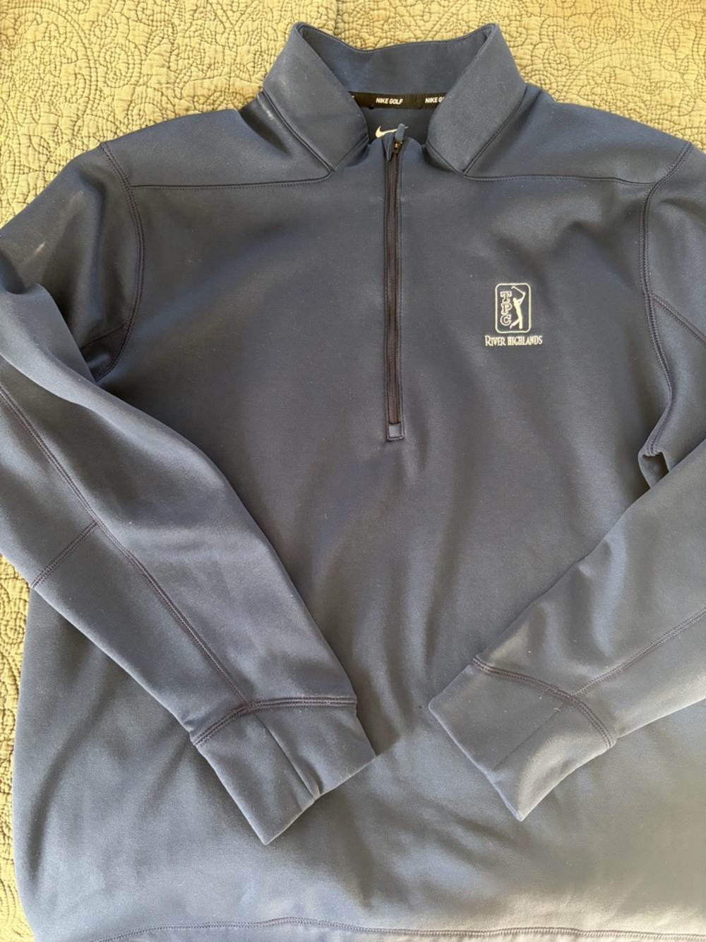 Nike Navy Quarter-Zip Golf Pullover with River Highlands Logo